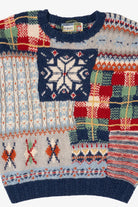 Vintage Hand Knit Chambers Original Patchwork Sweater (1990s)
