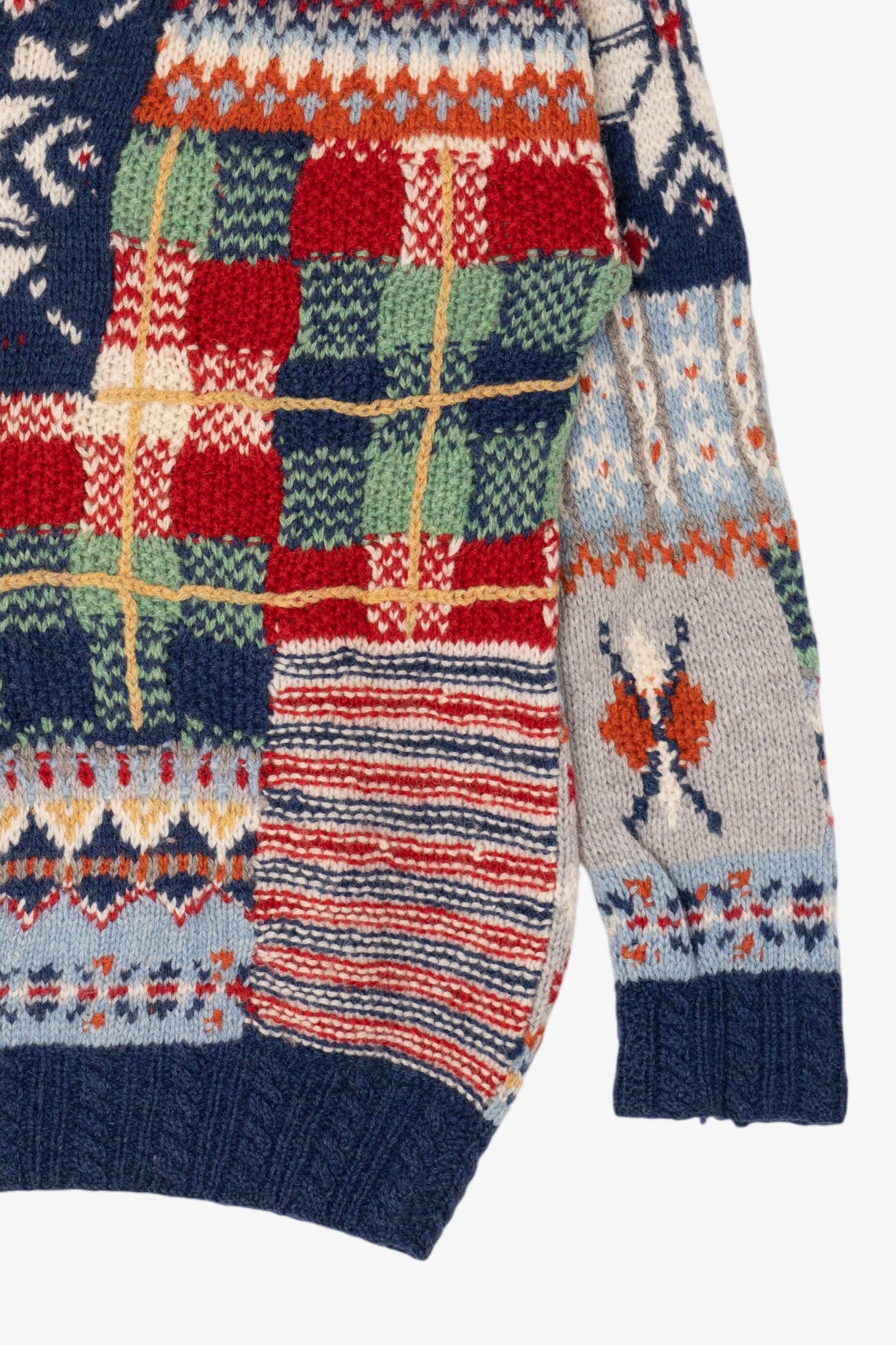 Vintage Hand Knit Chambers Original Patchwork Sweater (1990s)