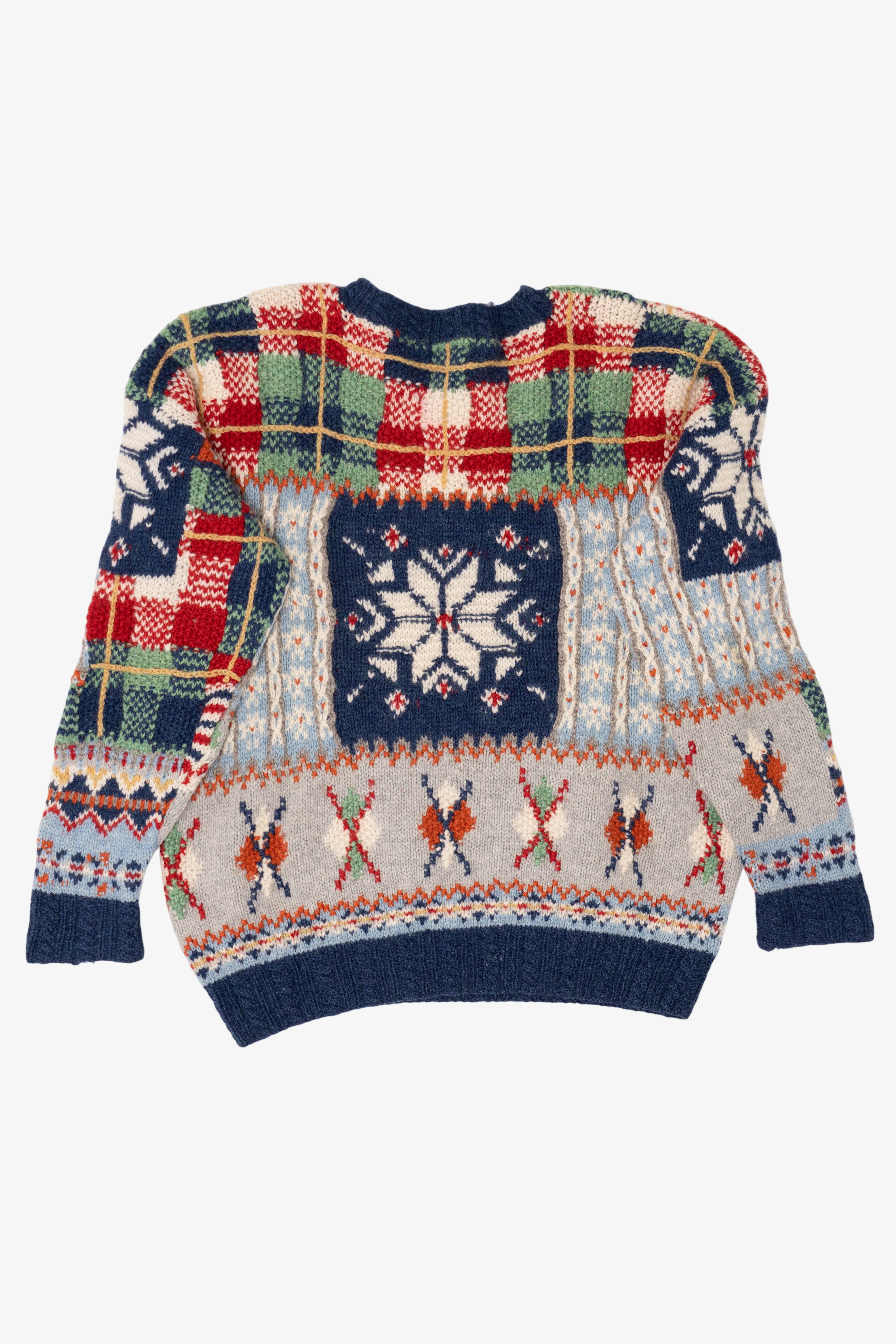 Vintage Hand Knit Chambers Original Patchwork Sweater (1990s)
