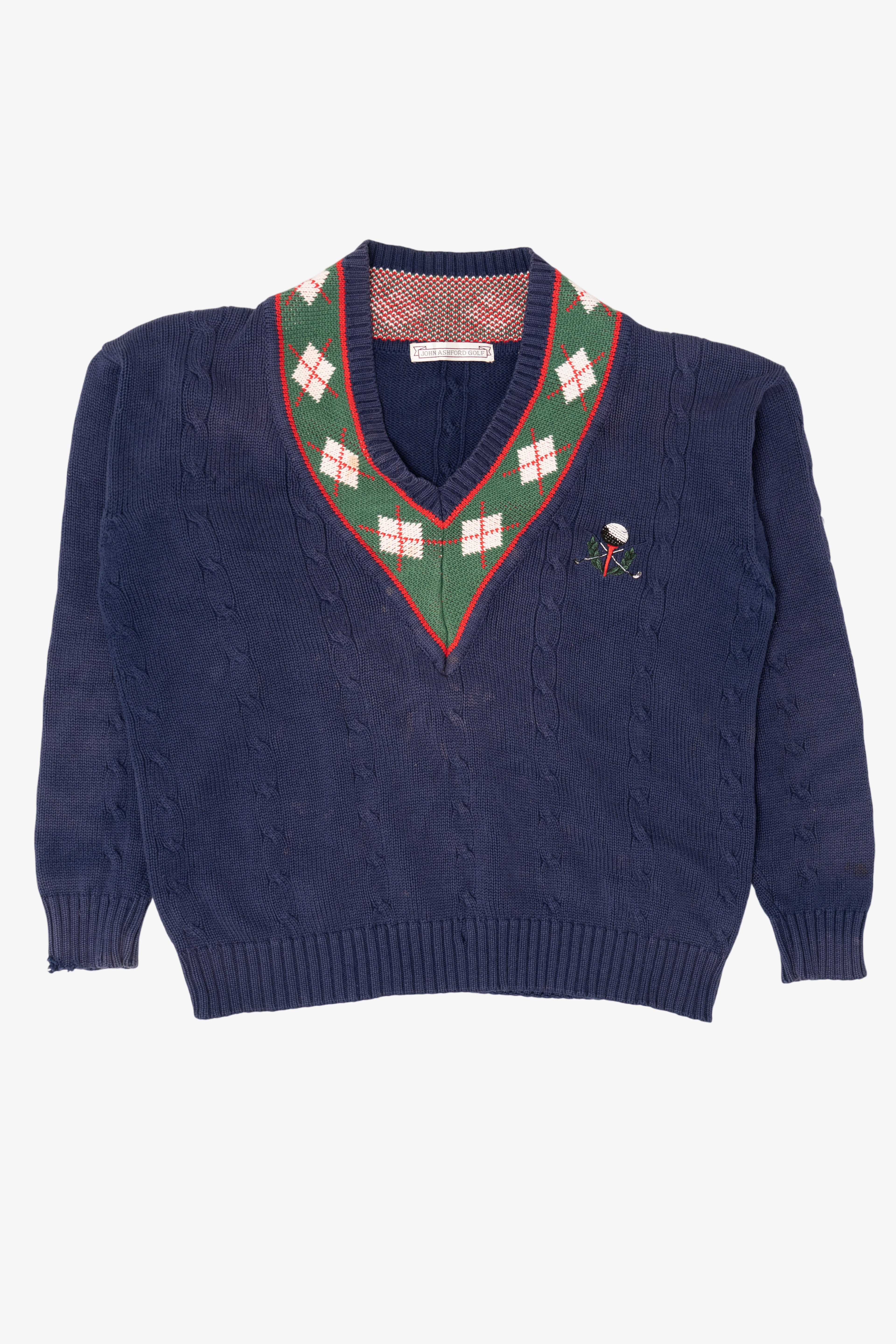 Vintage Navy Blue John Ashford Golf Sweater (1990s)