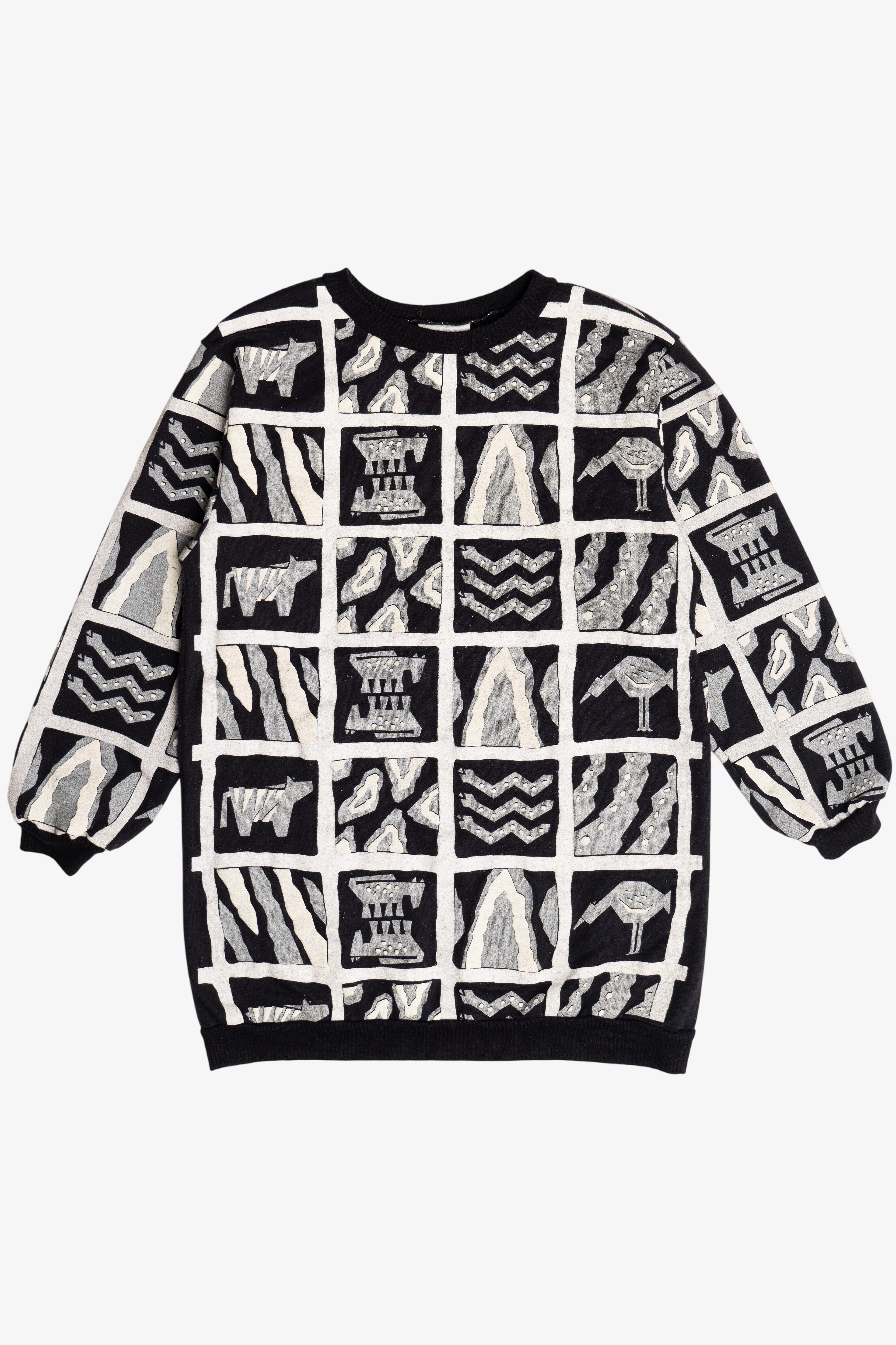 Vintage Scarab San Francisco Embossed Print Long Sweatshirt (1980s)