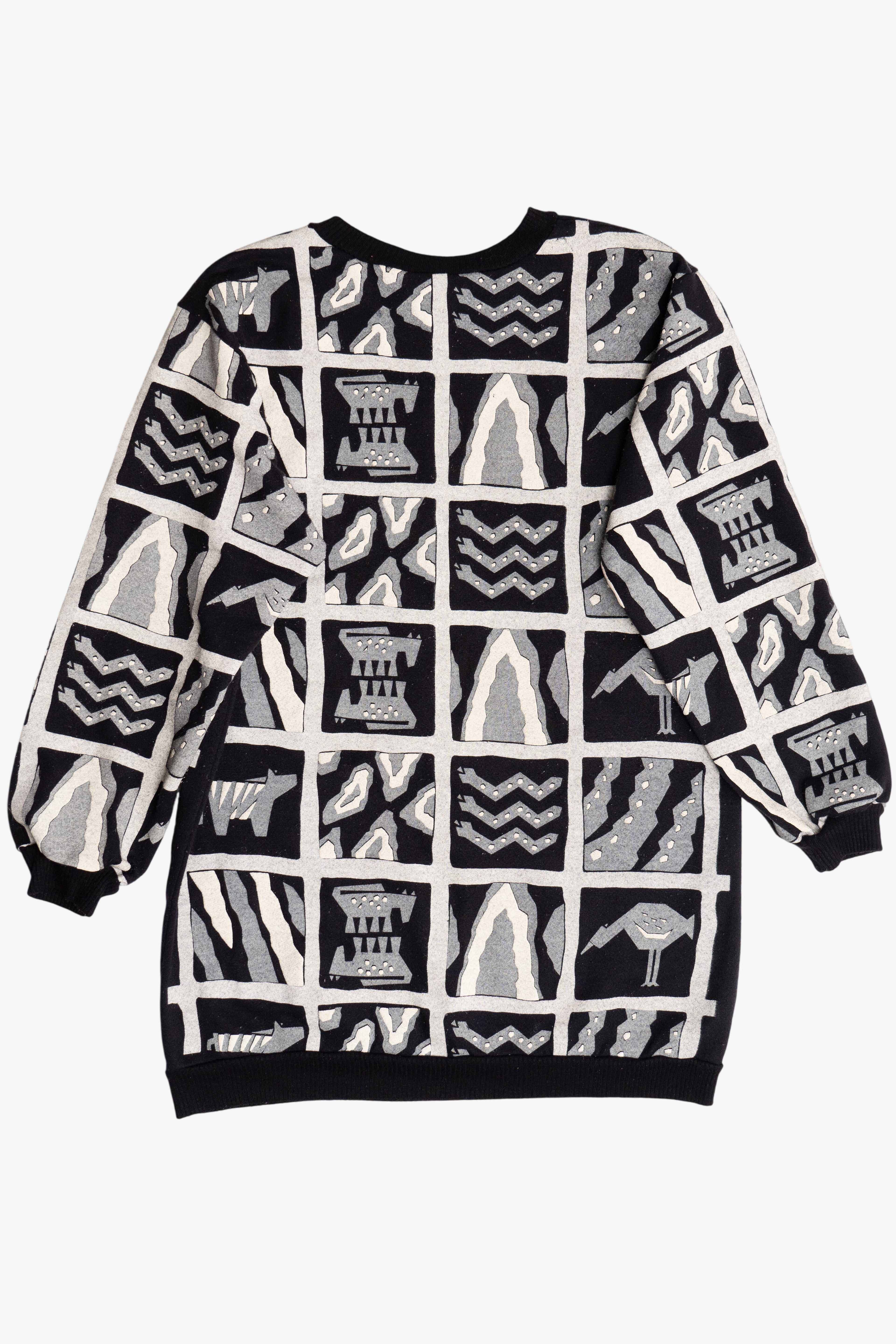 Vintage Scarab San Francisco Embossed Print Long Sweatshirt (1980s)