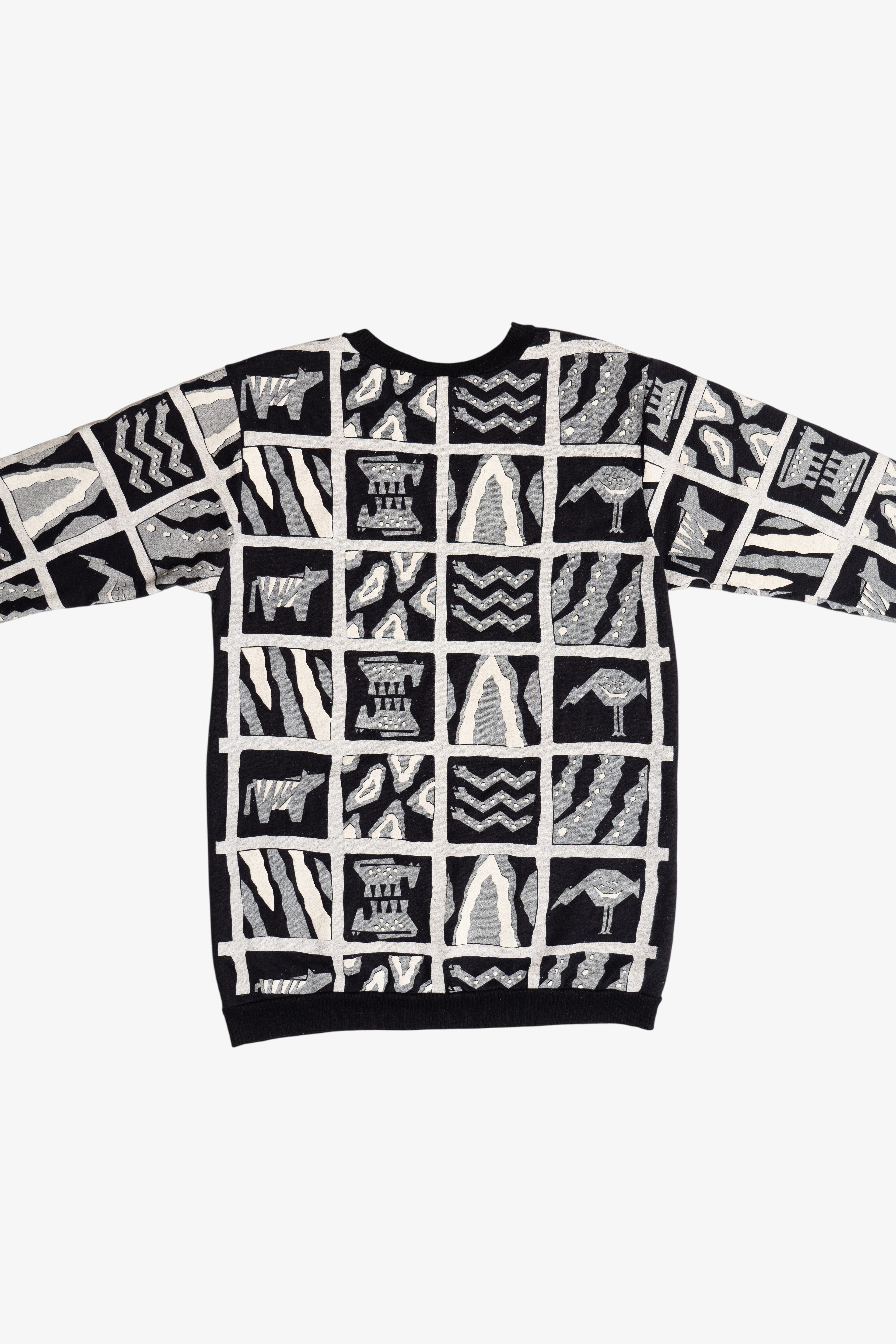 Vintage Scarab San Francisco Embossed Print Long Sweatshirt (1980s)