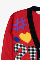 Vintage Hearts & Symbols 80s Cardigan Sweater (1980s)