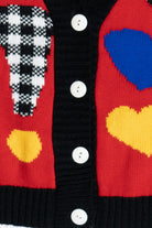 Vintage Hearts & Symbols 80s Cardigan Sweater (1980s)