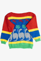 Vintage Kid's Dinosaur Knit Boatneck Sweater (1980s)
