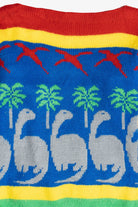 Vintage Kid's Dinosaur Knit Boatneck Sweater (1980s)