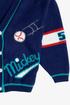 Vintage Kid's Mickey Mouse Baseball Star Cardigan Sweater (1990s)