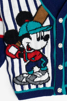 Vintage Kid's Mickey Mouse Baseball Star Cardigan Sweater (1990s)