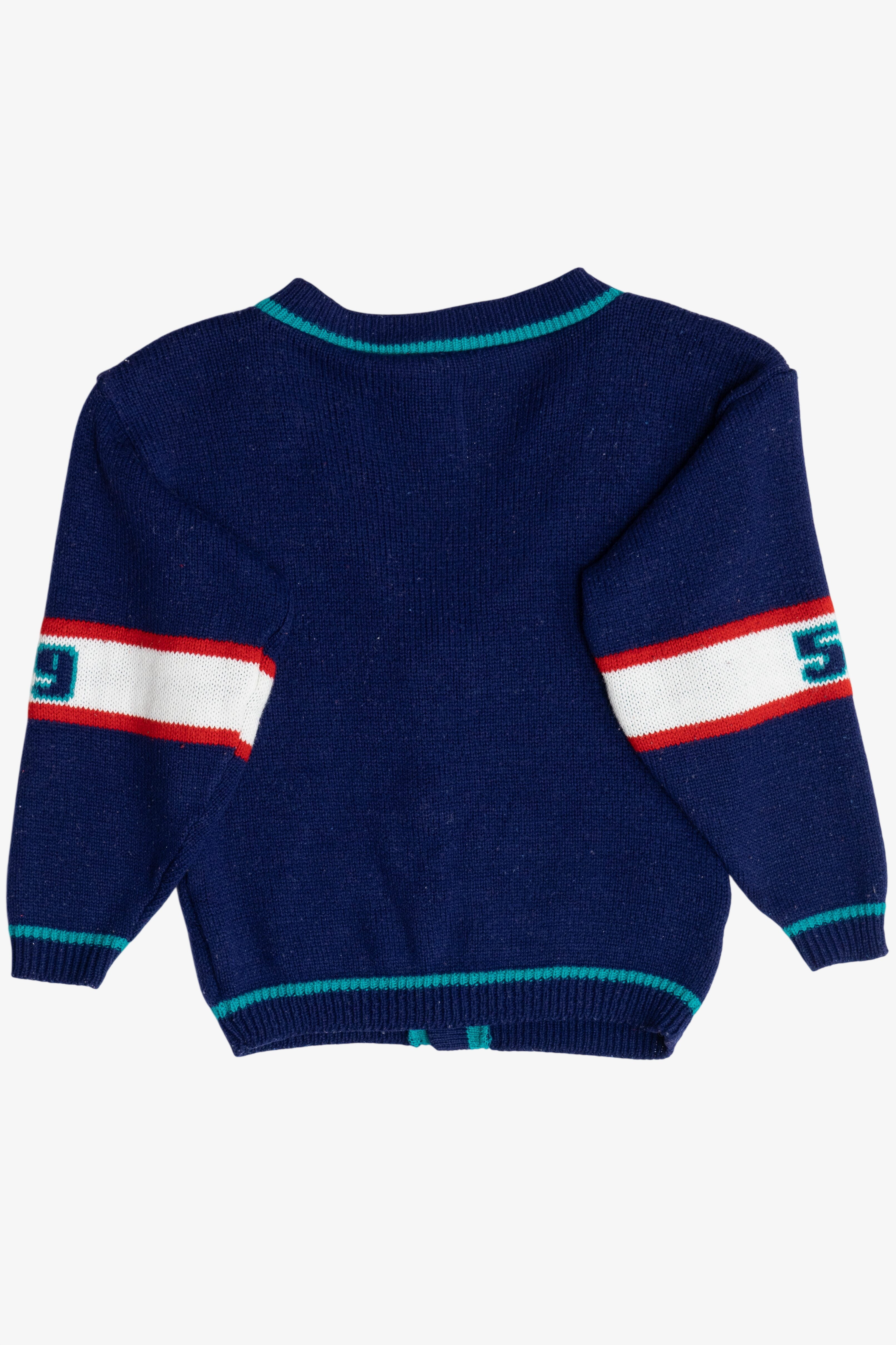 Vintage Kid's Mickey Mouse Baseball Star Cardigan Sweater (1990s)