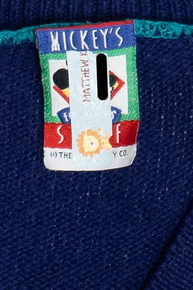 Vintage Kid's Mickey Mouse Baseball Star Cardigan Sweater (1990s)
