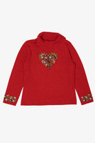 Vintage Red Embroidered Floral Coldwater Creek Sweater (2000s)