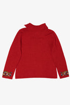 Vintage Red Embroidered Floral Coldwater Creek Sweater (2000s)