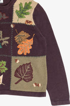 Vintage Burgundy Fall Leaves Autumn Harvest Sweater (1990s)