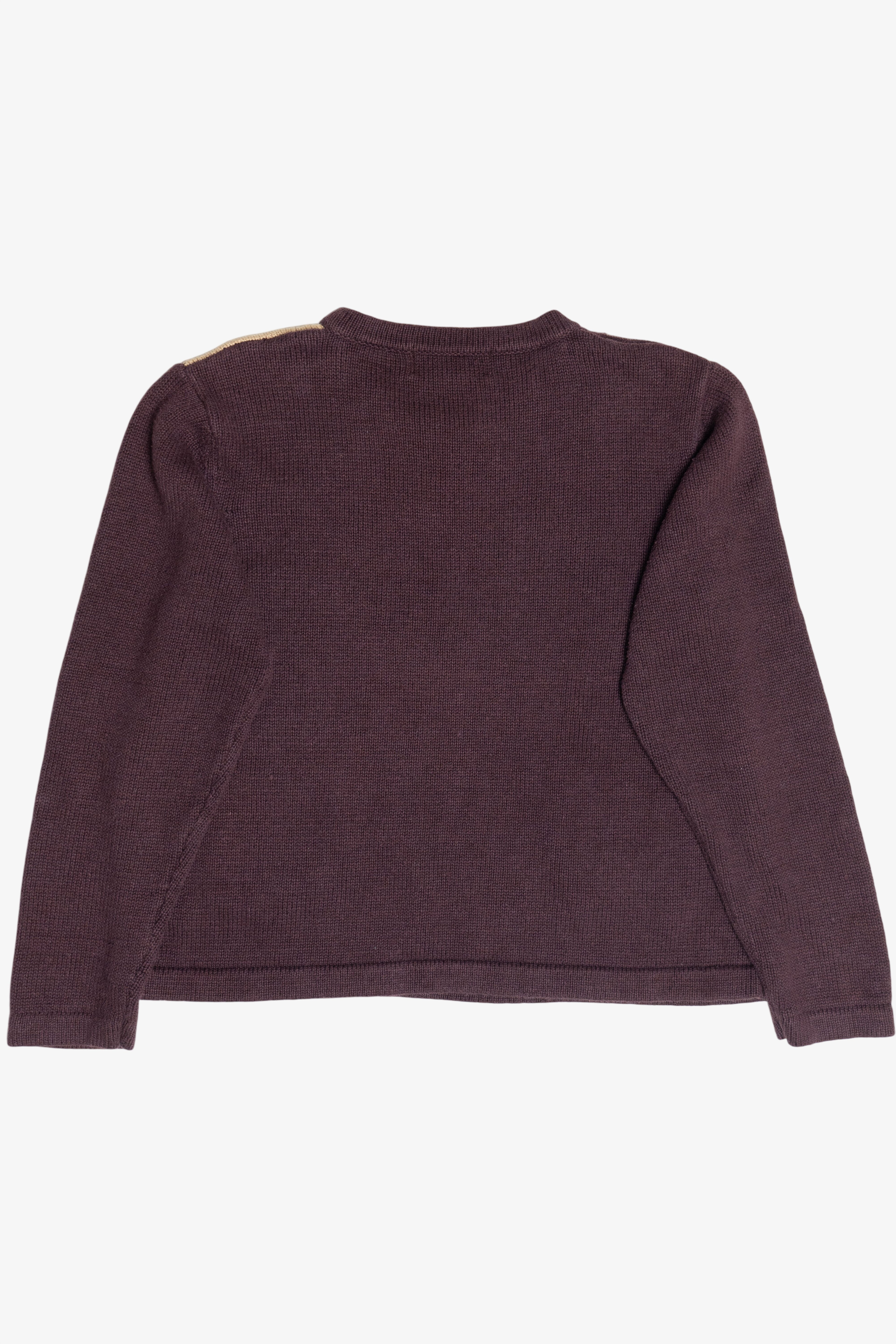 Vintage Burgundy Fall Leaves Autumn Harvest Sweater (1990s)