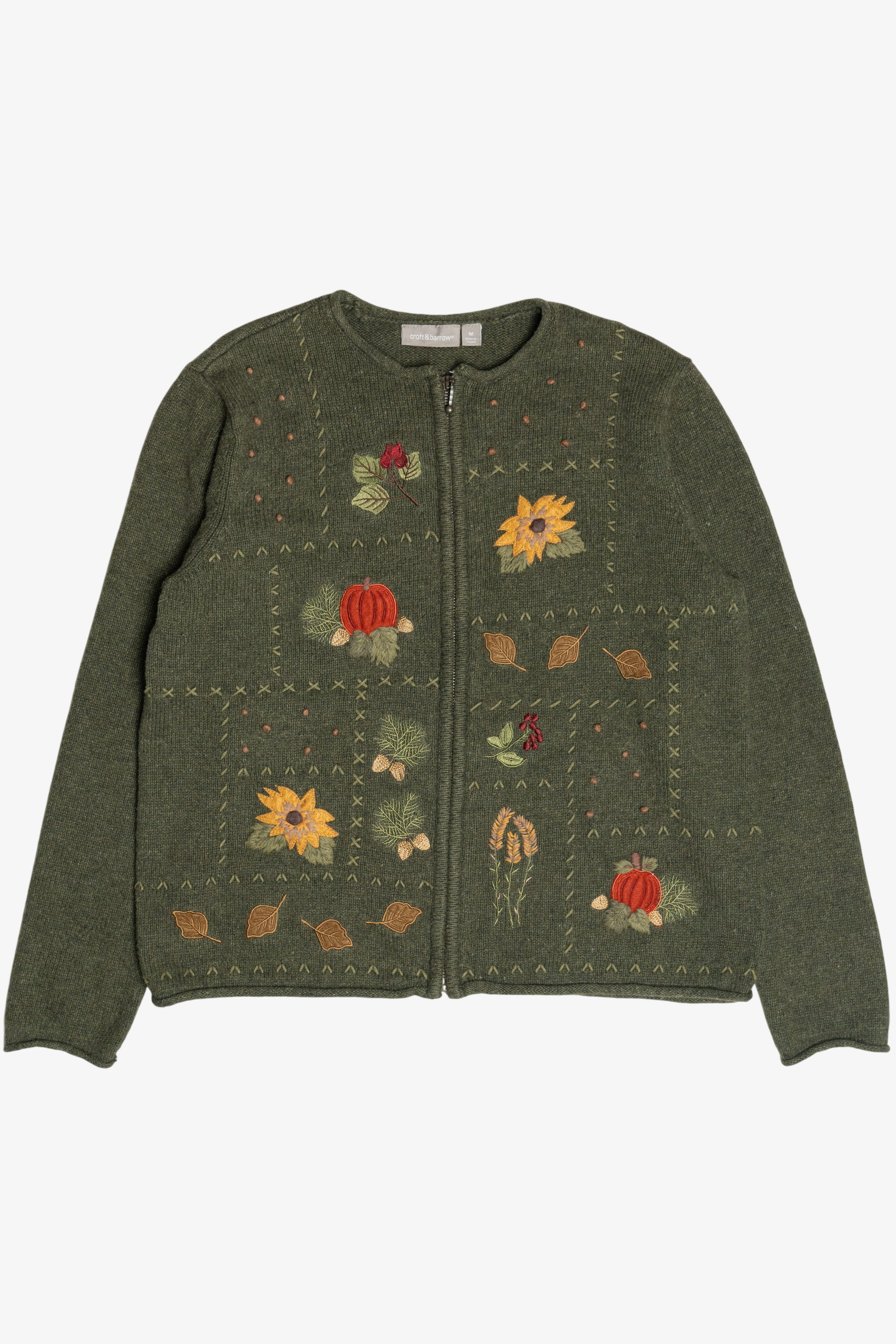 Vintage Croft & Barrow Sunflower Autumn Harvest Sweater (1990s)