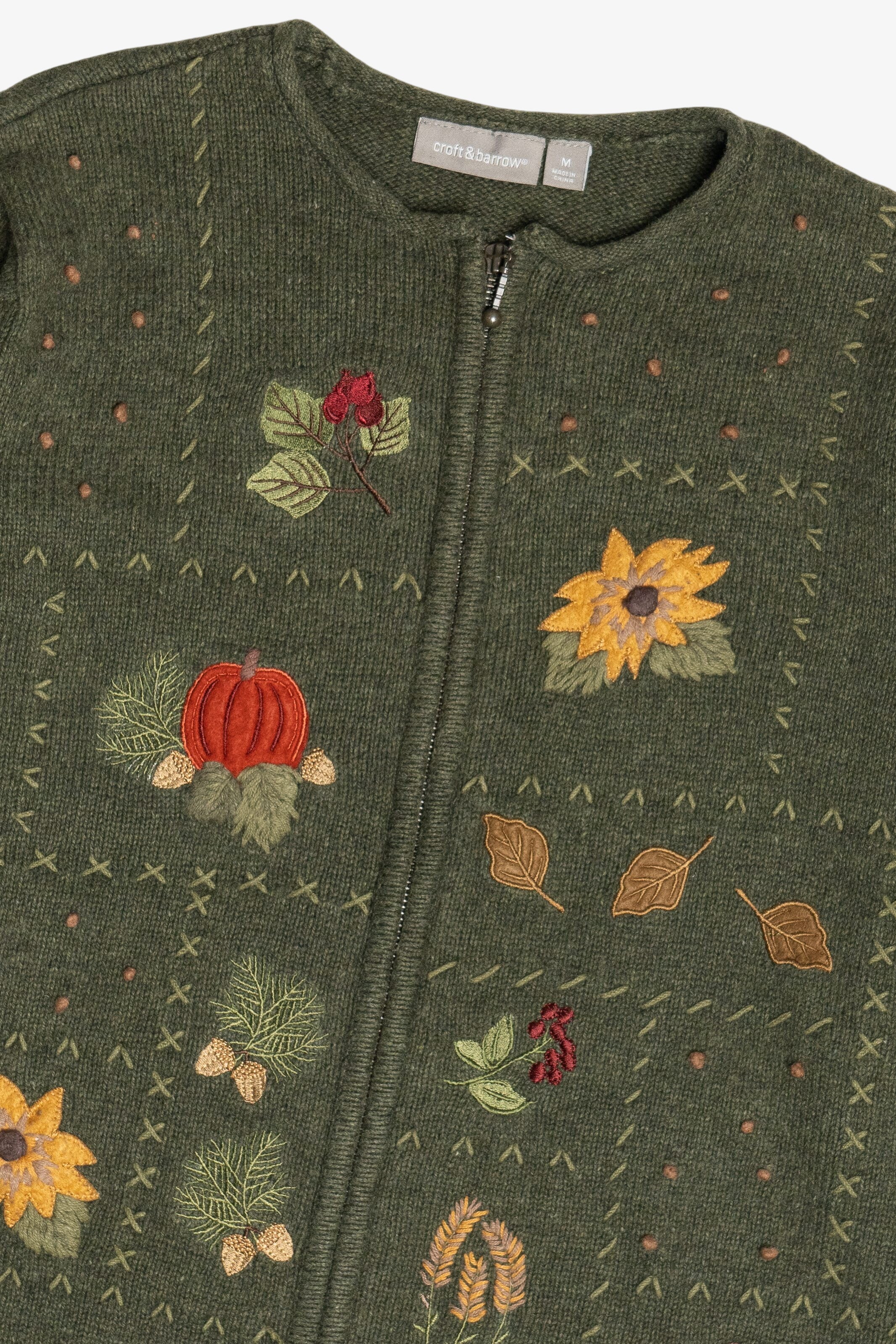 Vintage Croft & Barrow Sunflower Autumn Harvest Sweater (1990s)