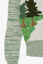 Vintage Light Green Organically Grown by Arpeja Scenic Graphic Sweater (1970s)