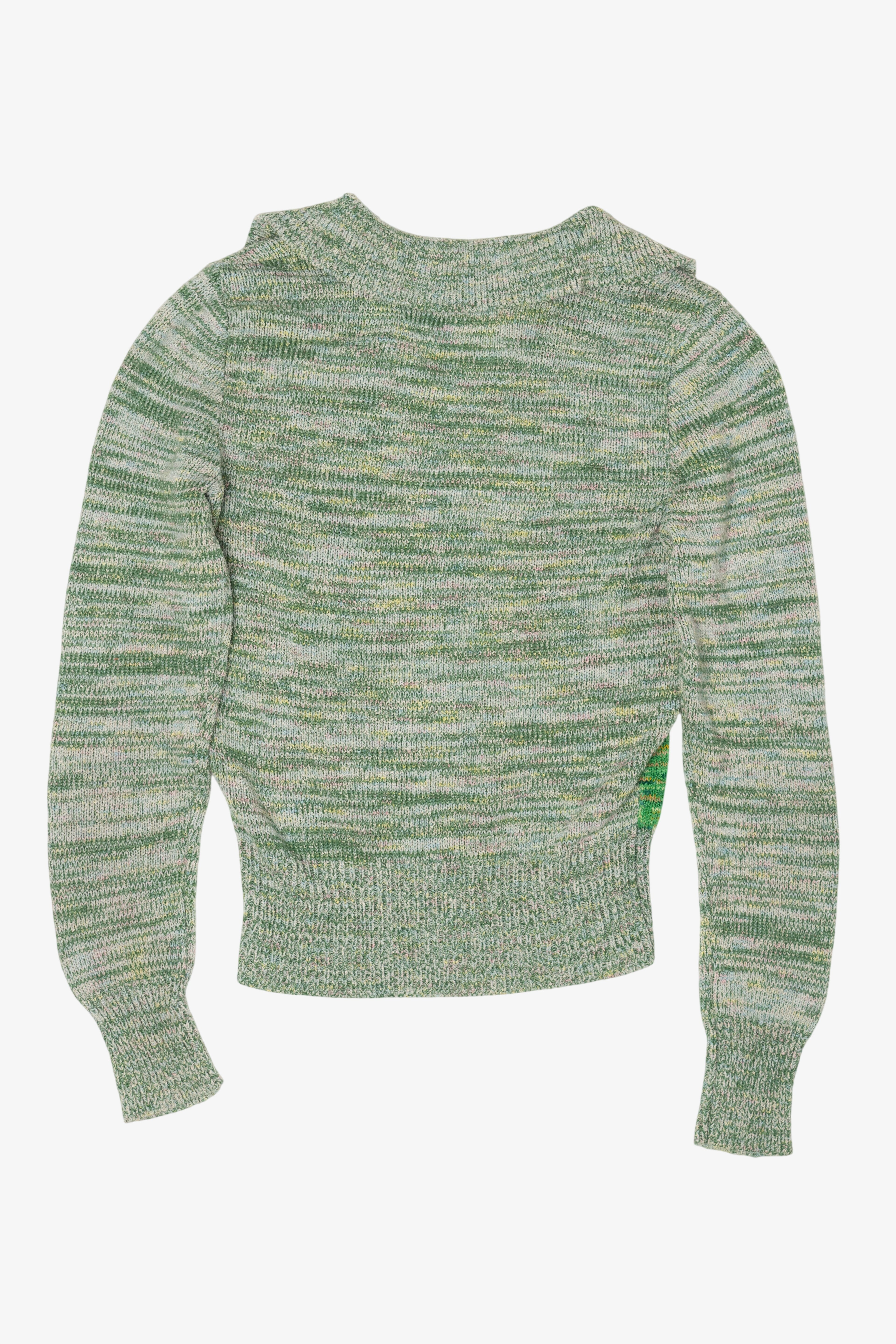 Vintage Light Green Organically Grown by Arpeja Scenic Graphic Sweater (1970s)