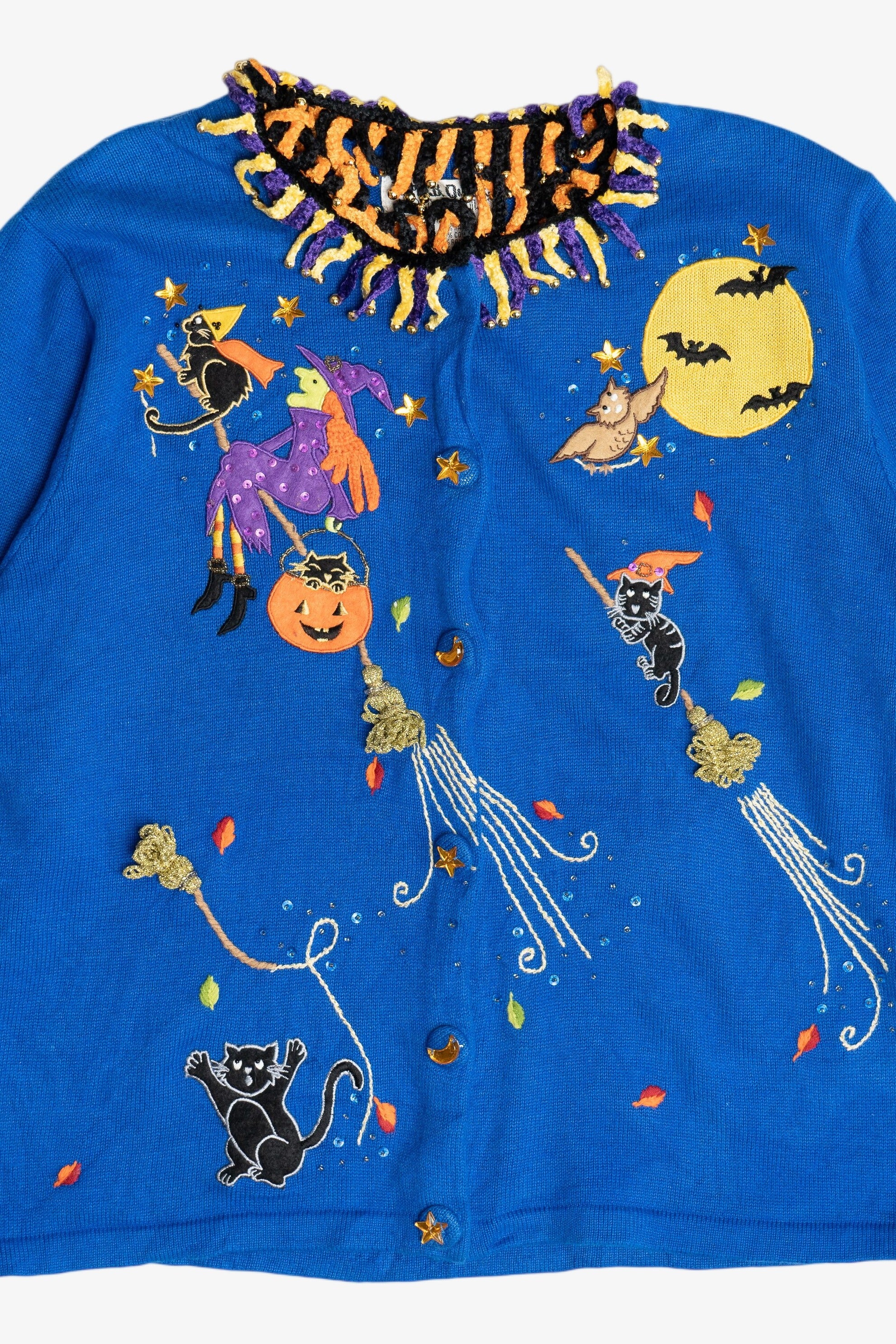 Vintage Jack B. Quick Halloween Night Sky Cardigan Sweater (1990s)