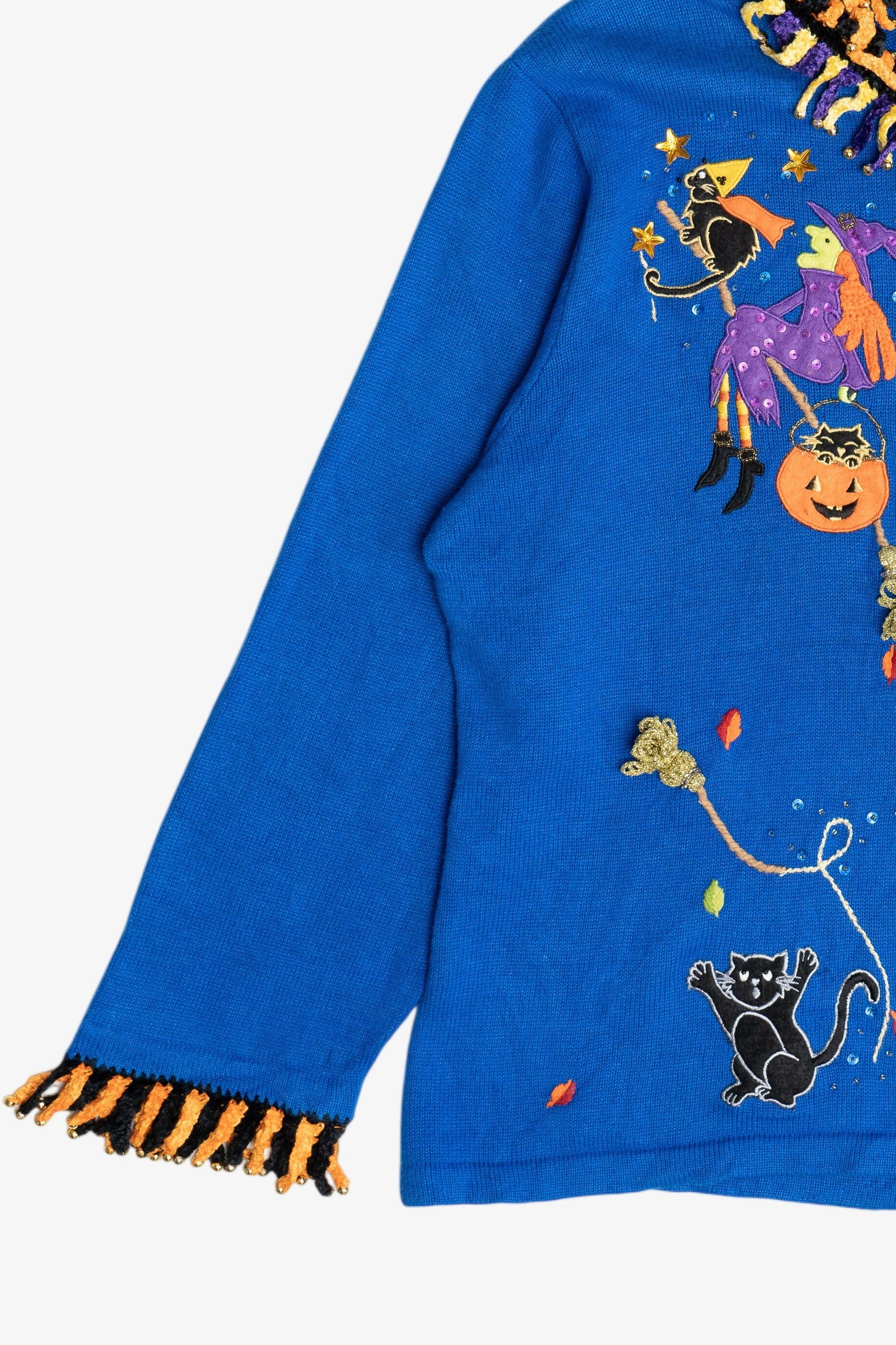 Vintage Jack B. Quick Halloween Night Sky Cardigan Sweater (1990s)