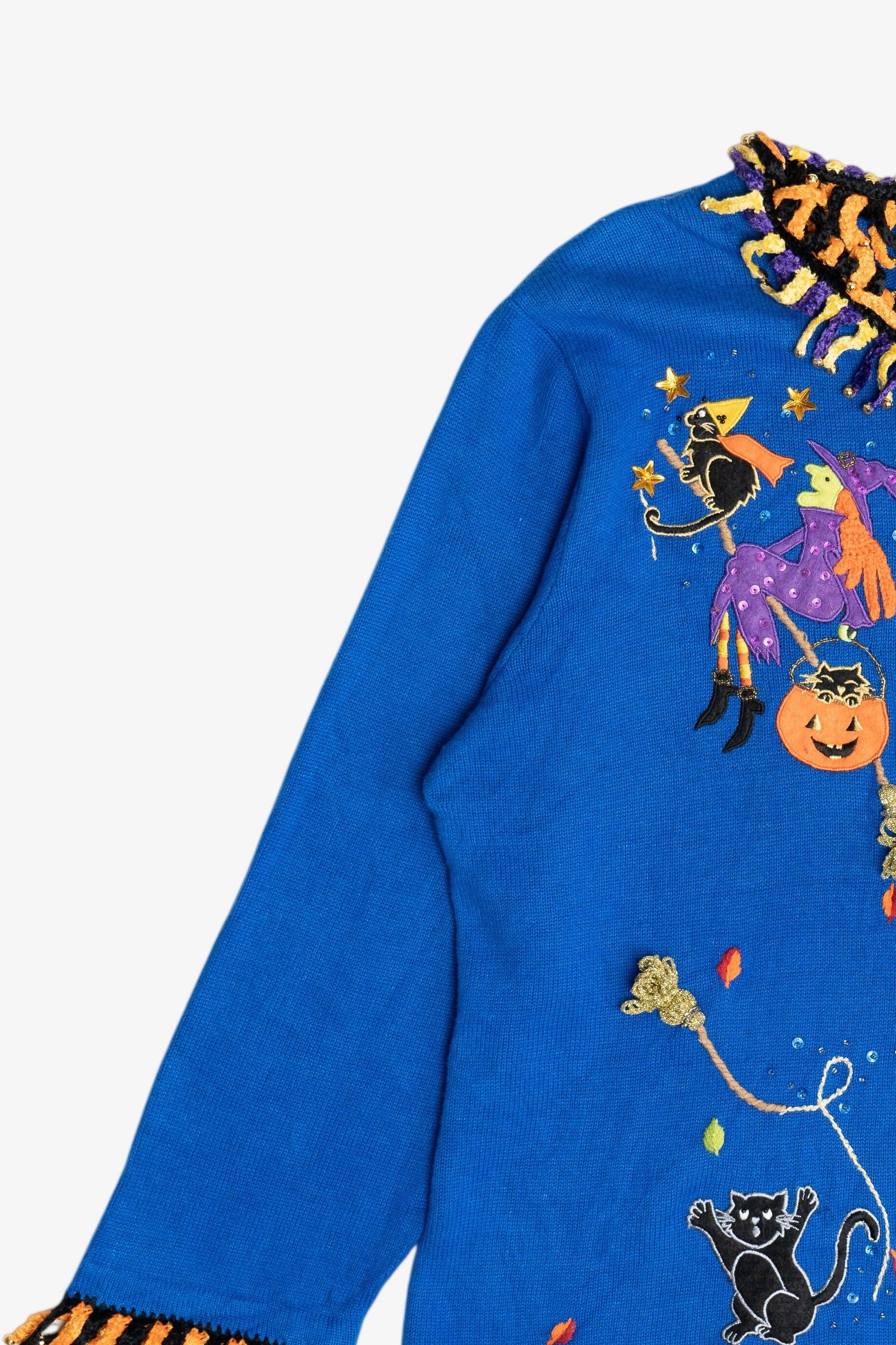 Vintage Jack B. Quick Halloween Night Sky Cardigan Sweater (1990s)