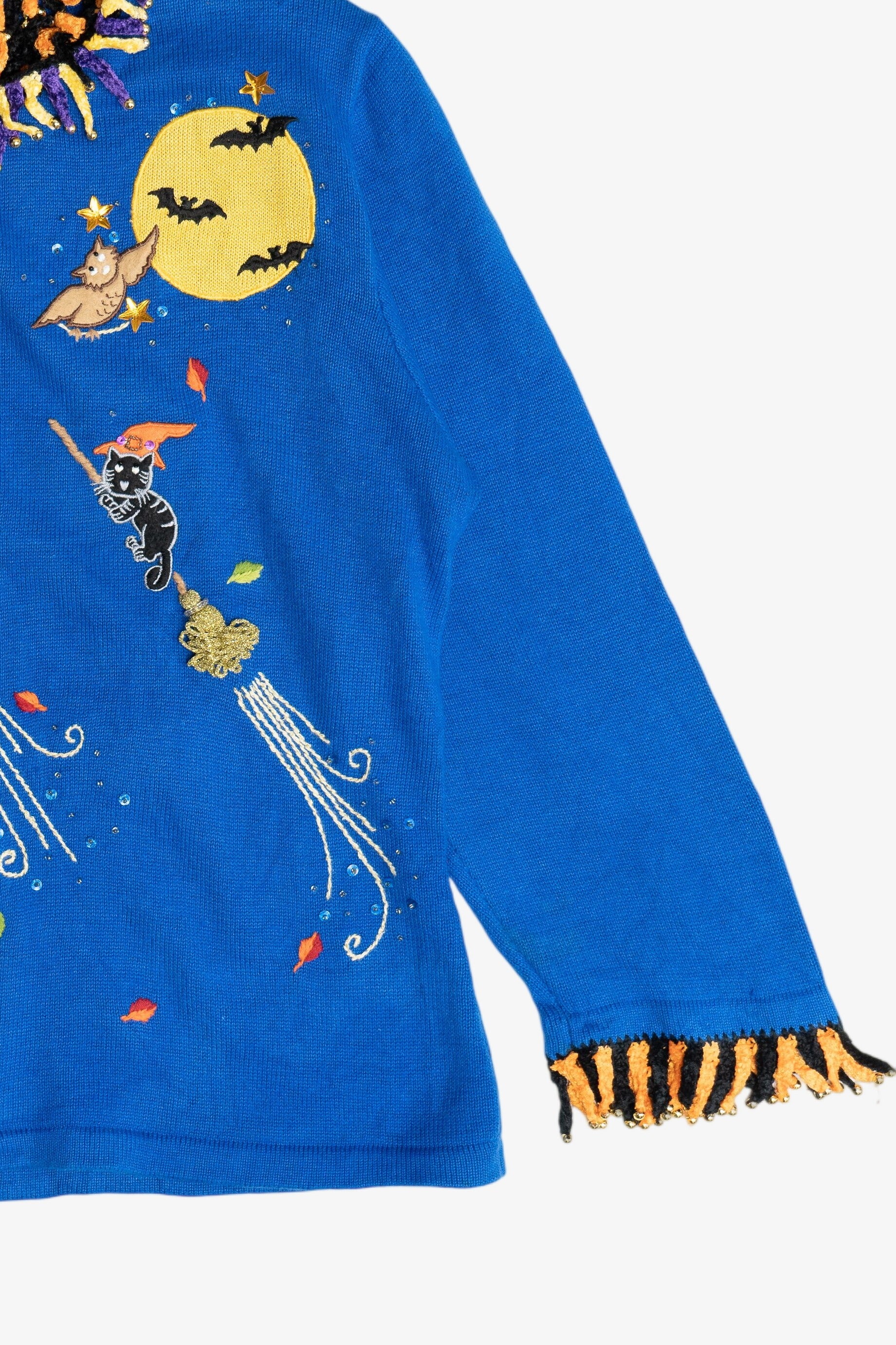 Vintage Jack B. Quick Halloween Night Sky Cardigan Sweater (1990s)