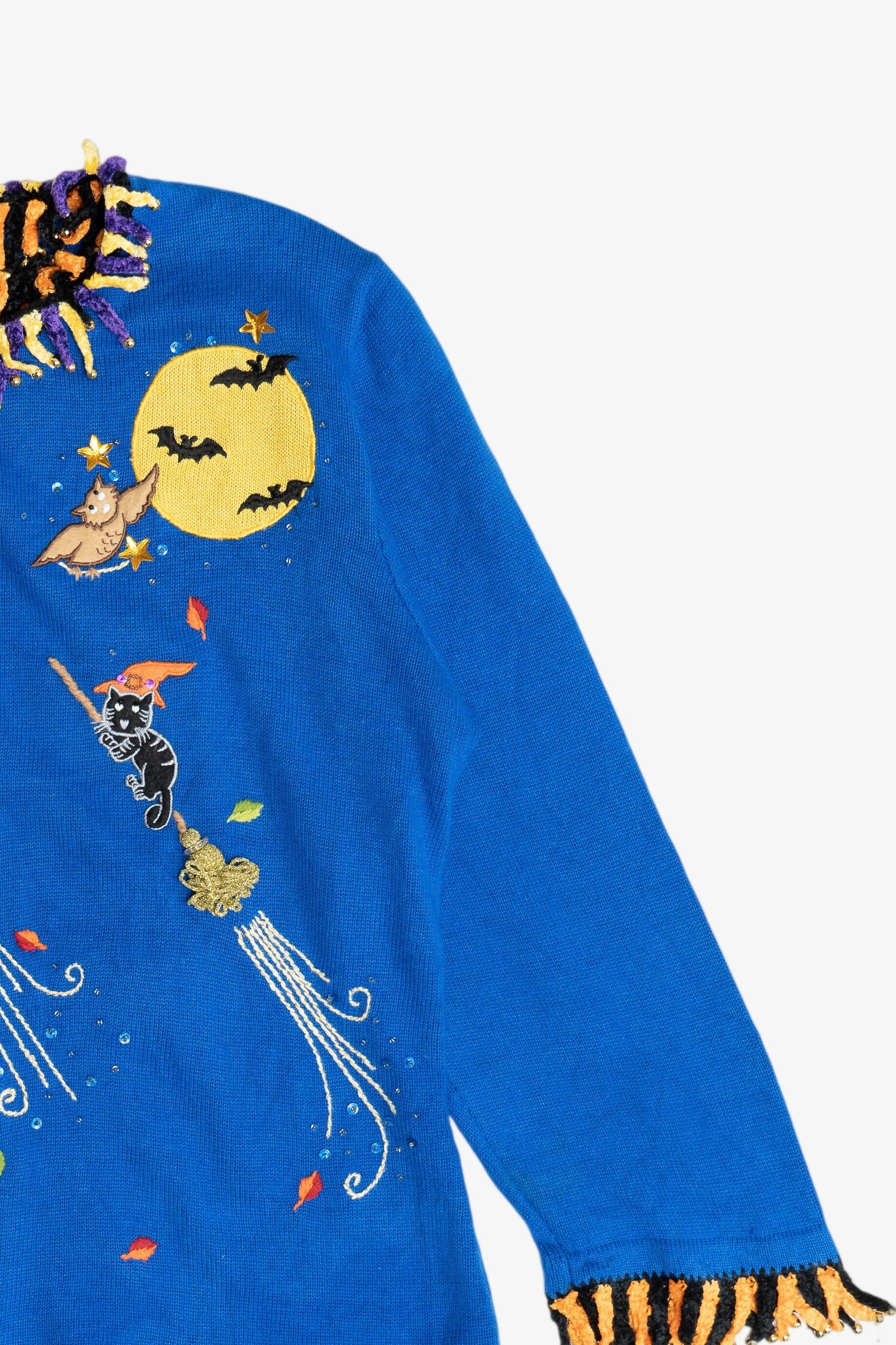 Vintage Jack B. Quick Halloween Night Sky Cardigan Sweater (1990s)