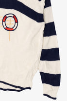 Vintage Nautical Alfred Dunner Sailboat Striped Sleeve Sweater (1980s)