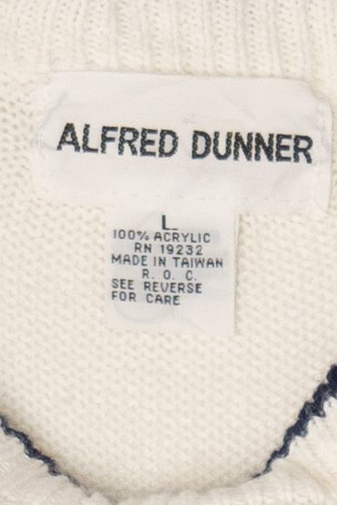 Vintage Nautical Alfred Dunner Sailboat Striped Sleeve Sweater (1980s)