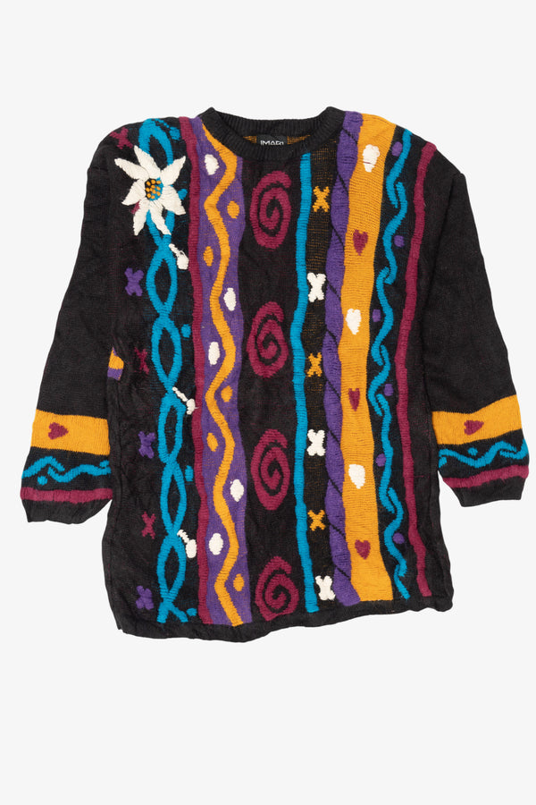 Vintage Colorful Abstract Floral Imari Sweater (1980s)