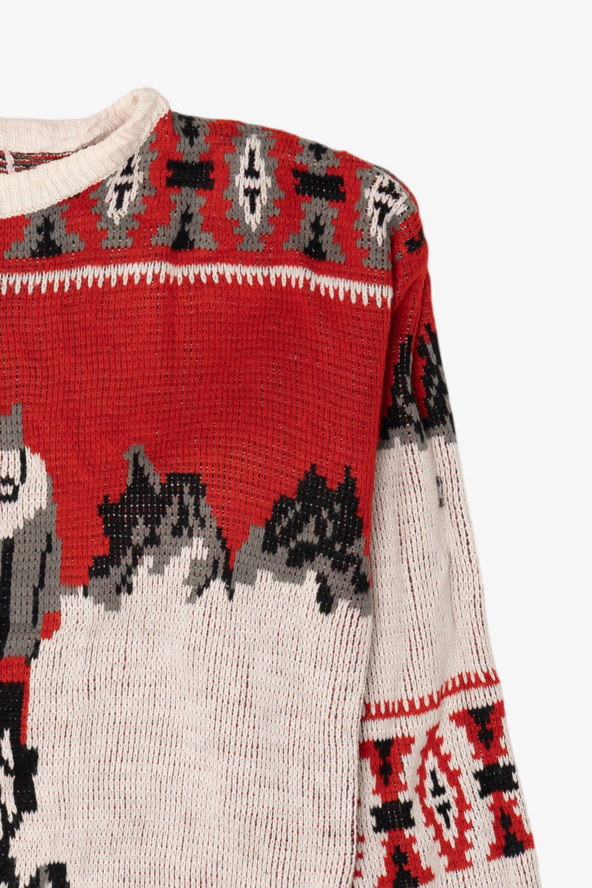 Vintage Red Sled Dogs In Mountains Sweater (1980s)