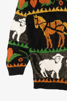 Vintage Farm Animals Motif Teasers Autumn Harvest Sweater (1990s)
