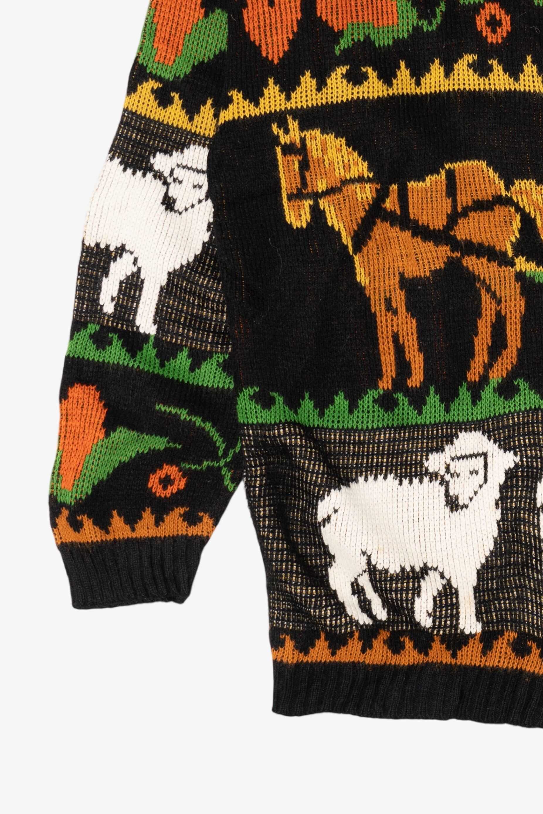 Vintage Farm Animals Motif Teasers Autumn Harvest Sweater (1990s)
