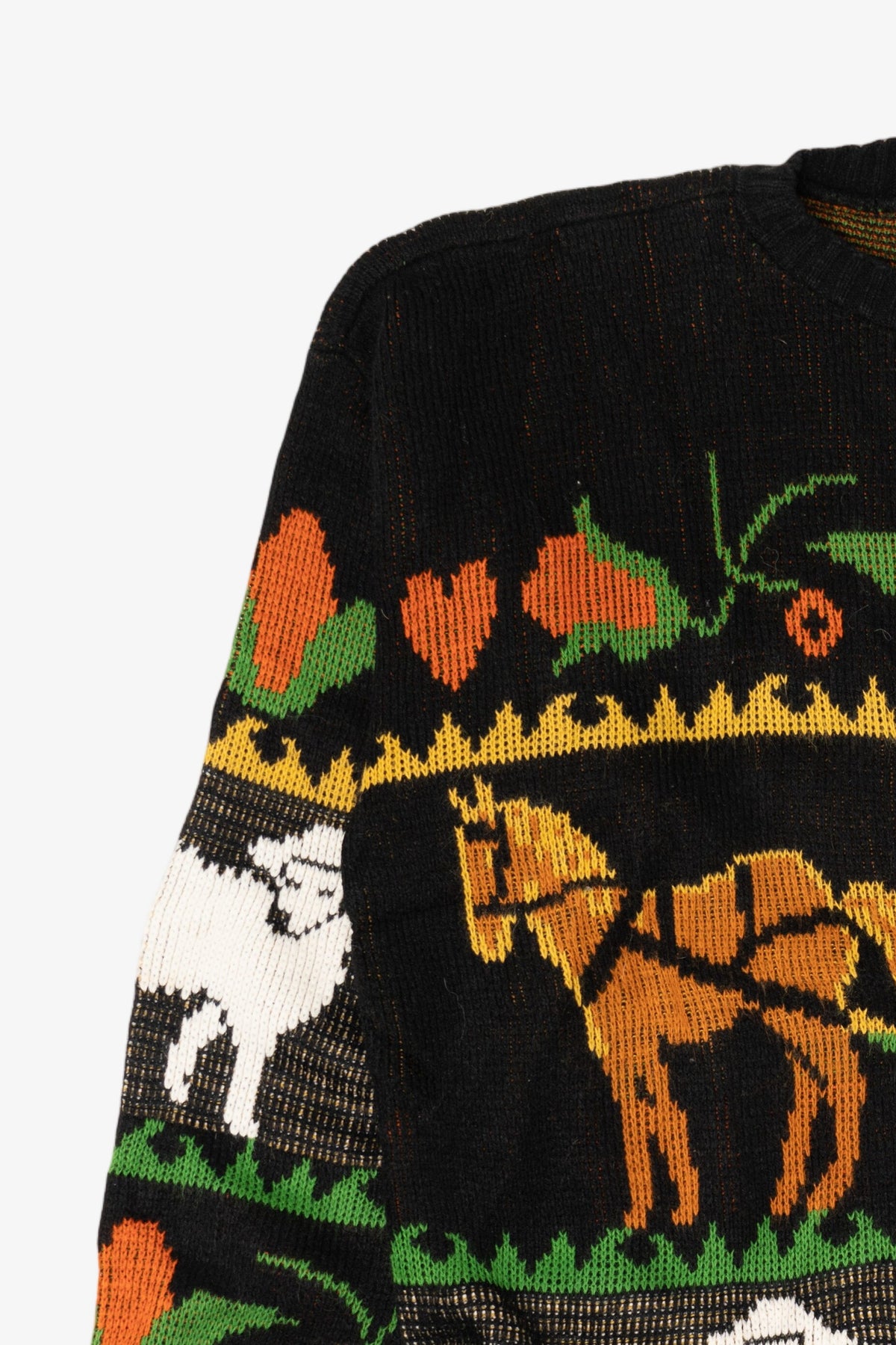 Vintage Farm Animals Motif Teasers Autumn Harvest Sweater (1990s)