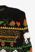 Vintage Farm Animals Motif Teasers Autumn Harvest Sweater (1990s)