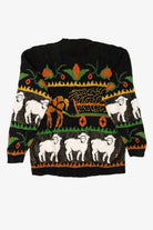 Vintage Farm Animals Motif Teasers Autumn Harvest Sweater (1990s)