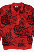 Vintage Red Floral Collection Boz Sweater (1980s)