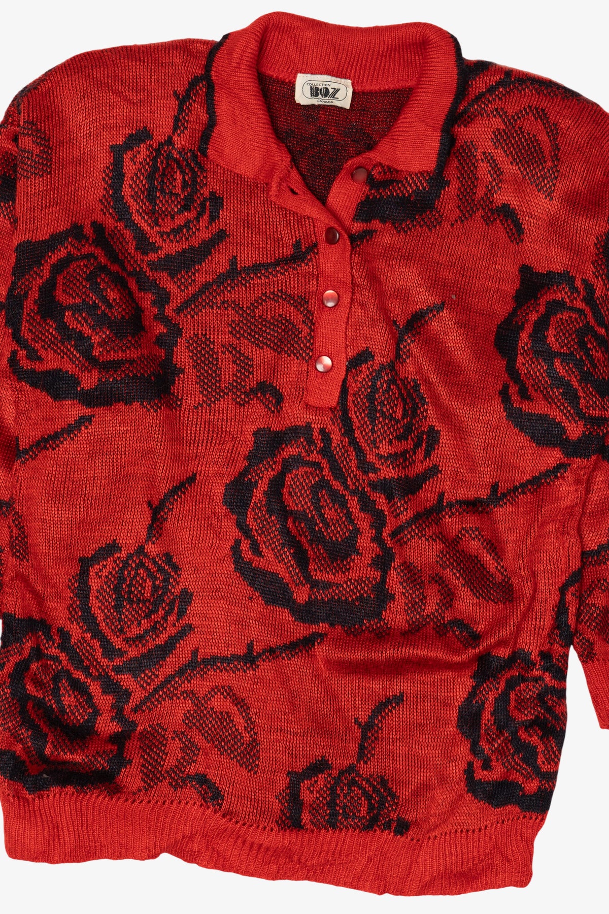 Vintage Red Floral Collection Boz Sweater (1980s)