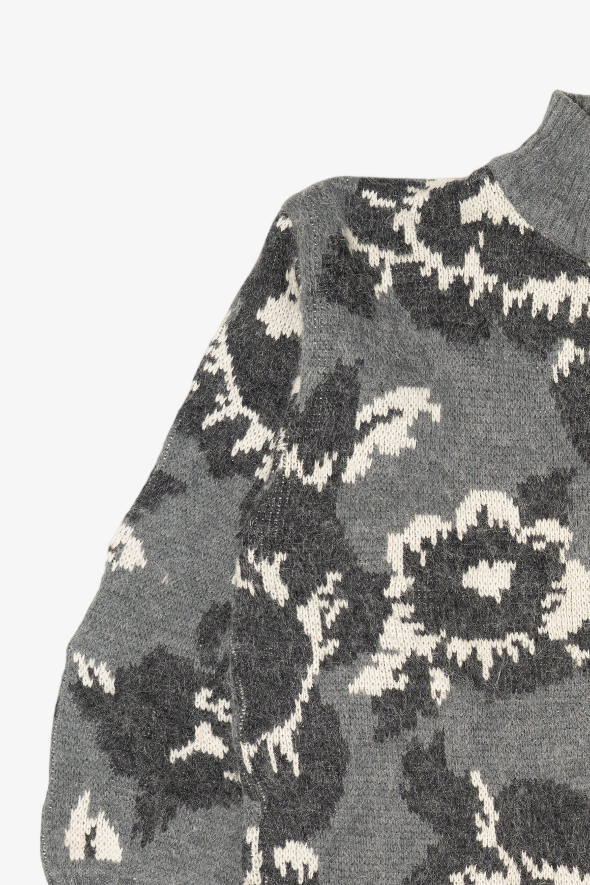 Vintage Gray Floral Protokol Sweater (1980s)