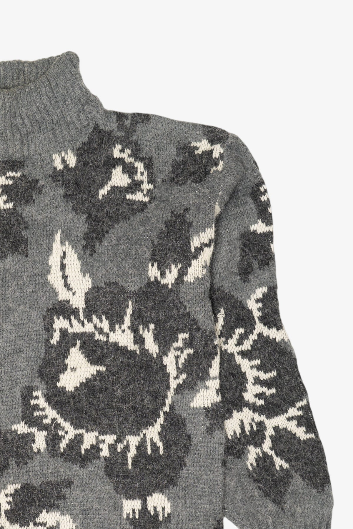 Vintage Gray Floral Protokol Sweater (1980s)