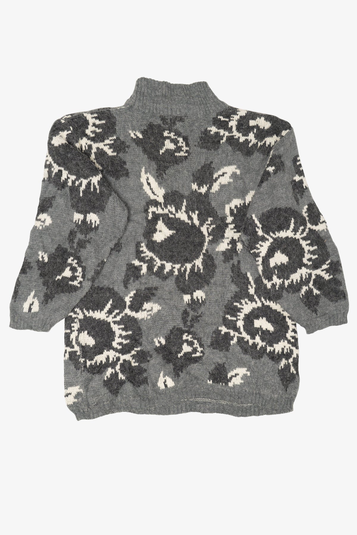 Vintage Gray Floral Protokol Sweater (1980s)
