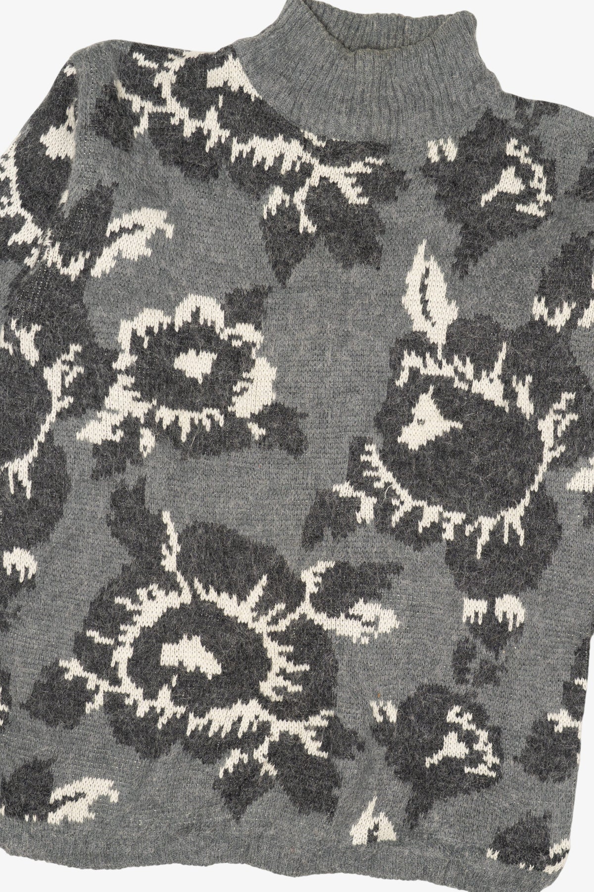Vintage Gray Floral Protokol Sweater (1980s)