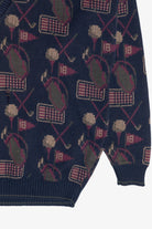 Vintage Golf Graphics Distressed V-Neck Sweater (1980s)