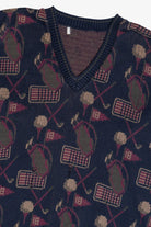 Vintage Golf Graphics Distressed V-Neck Sweater (1980s)