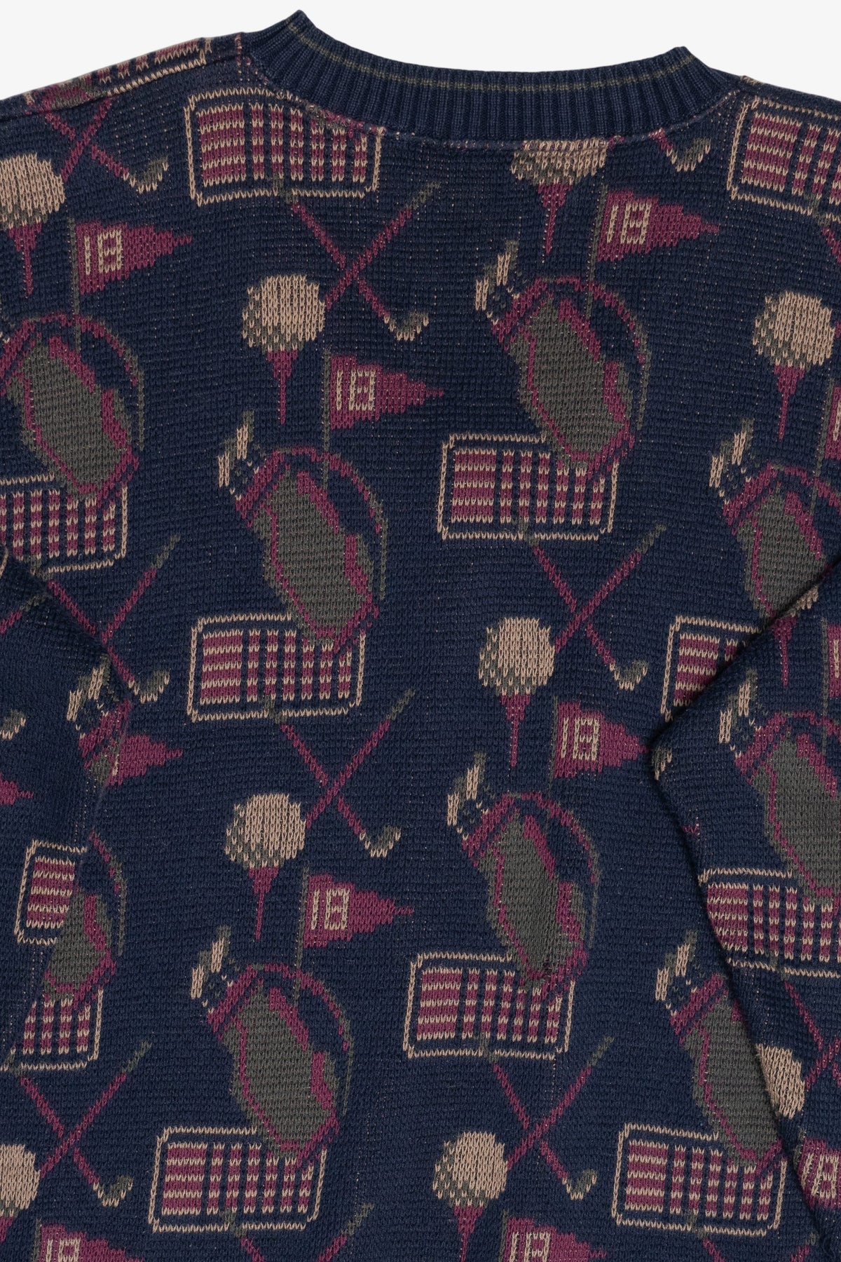 Vintage Golf Graphics Distressed V-Neck Sweater (1980s)