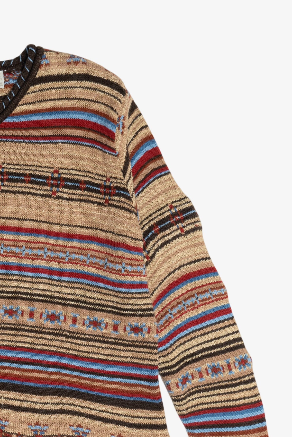 Vintage Fiorlini International Southwestern V-Neck Sweater (1990s)