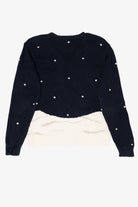 Vintage Navy Blue Liz Claiborne Scottie Dog In Snow Sweater (1990s)