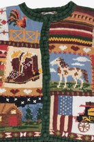 Vintage Southwest Ranch Cowgirl Motif Sweater (1990s)