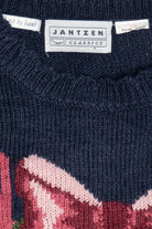 Vintage Hand Embroidered Heart Wreath Graphic Sweater (1990s)